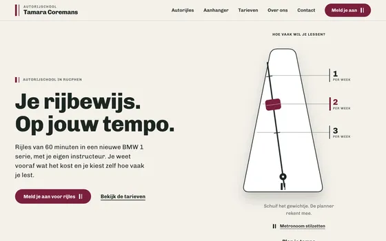 De website van Autorijschool Tamara Coremans