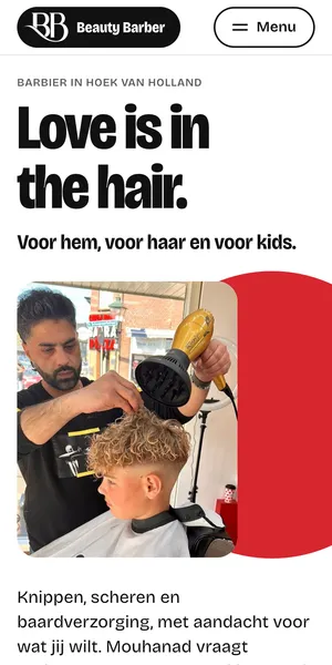 Voorbeeldwebsite van Beauty Barber, Kappers & Barbiers in Hoek van Holland