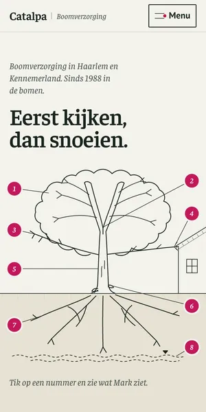Voorbeeldwebsite van Catalpa Boomverzorging, Hoveniers in Haarlem