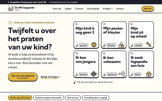De website van De Wit Logopedie