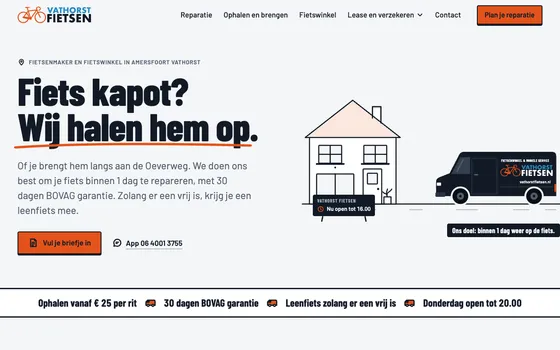 De website van Vathorst Fietsen